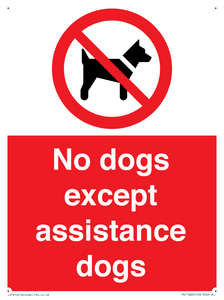 No dogs except assistance dogs